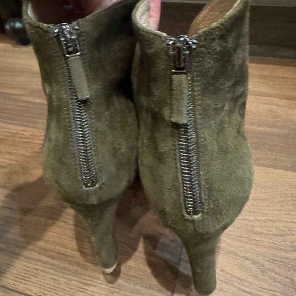 Lolacruz Suede Elegant Olive Green Ankle Booties 40 - Picture 2 of 10